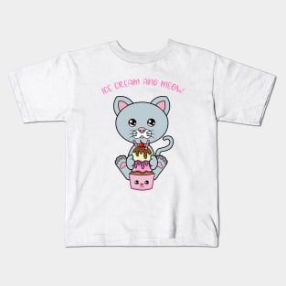 All I Need is ice cream and cats, ice cream and cats Kids T-Shirt